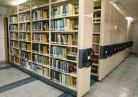 Mobile book shelves on tracks: a special library for forestry research.