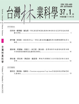 台灣林業科學第37卷第1期-封面
