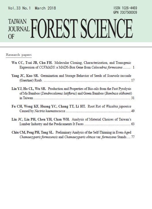 Taiwan Journal of Forest Science vol.33.No1