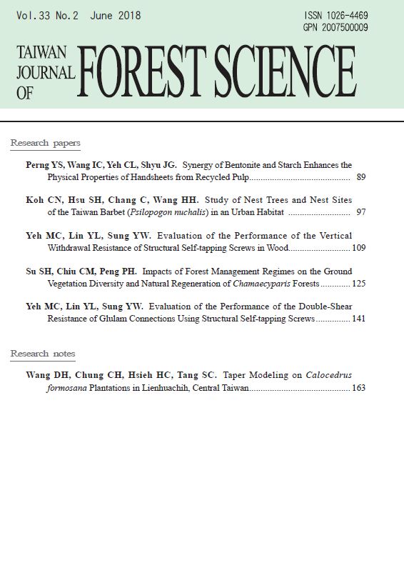 Taiwan Journal of Forest Science vol.33.No2
