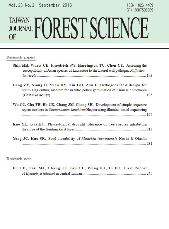 Taiwan Journal of Forest Science vol.33.No3