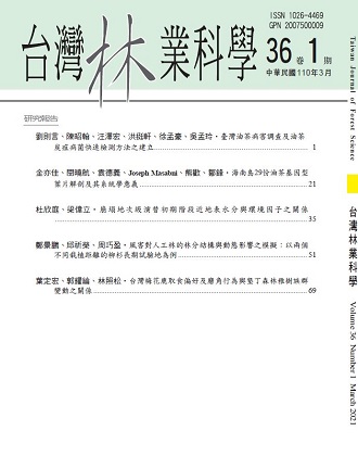 台灣林業科學第36卷第1期-封面
