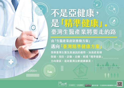 不是亞健康，是「精準健康」，臺灣生醫產業將要走的路，廣告詳情請洽行政院。